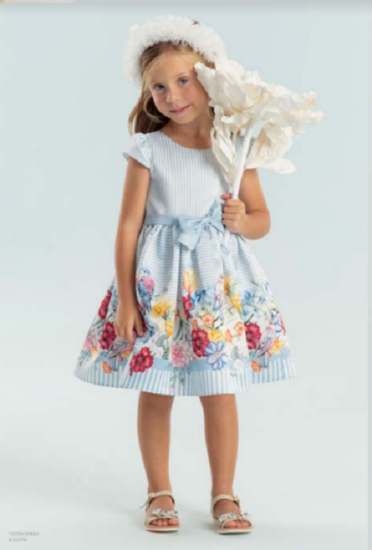 Imagem de Vestida Petit Cherie Listra e barra floral