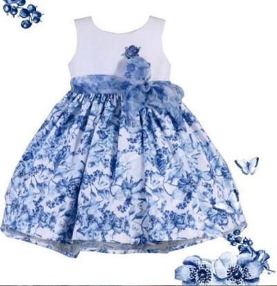 Imagem de Vestido Mio Bebê Floral Azul