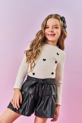 Imagem de Short Infantil Menina Courino Preto Mundo Cinti